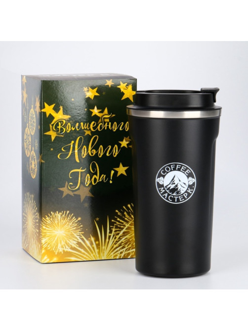 Термокружка Мастер К Original Coffee, 500 мл, сохраняет тепло 10 ч, нержавеющая сталь, чёрная