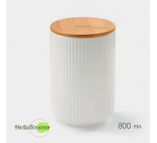 Банка для сыпучих BellaTenero, 800 мл, 10×15 см, фарфор, белая