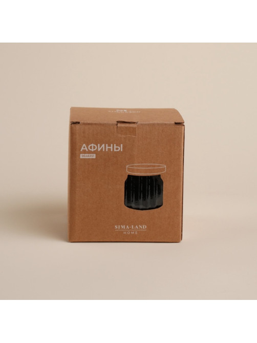 Банка для сыпучих продуктов SL Home «Афины», 1 л, 11×11.5 см, с деревянной крышкой. стекло, прозрачная