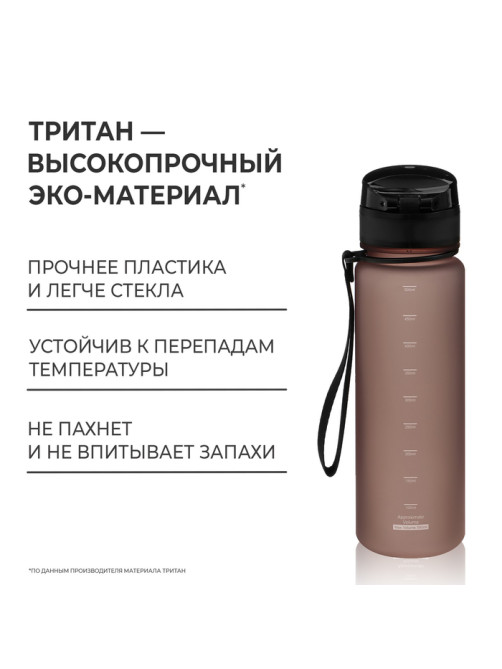 Бутылка спортивная для воды ONLYTOP Fitness, 500 мл, серая