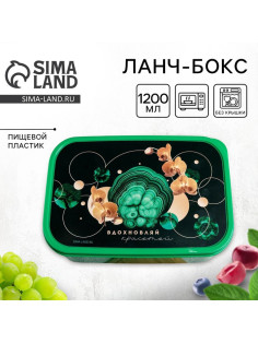 Ланч - бокс прямоугольный «Вдохновляй», 1200 мл