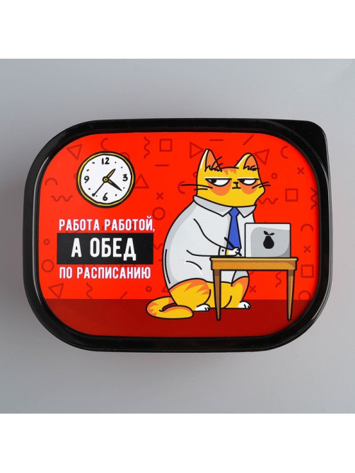 Ланч - бокс прямоугольный «Обед по расписанию», 500 мл