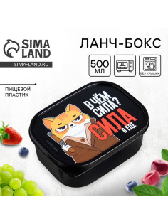 Ланч - бокс прямоугольный «В чём сила?», 500 мл