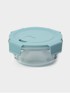 Контейнер для хранения продуктов Доляна Cook and Freeze, 370 мл, 13.5×6 см, с крышкой, жаропрочное стекло, МИКС