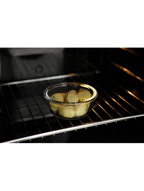 Контейнер для хранения продуктов Доляна Cook and Freeze, 370 мл, 13.5×6 см, с крышкой, жаропрочное стекло, МИКС