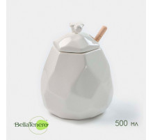 Ёмкость для мёда BellaTenero «Пчёлка», 500 мл, 9.5×13 см, с ложкой, фарфор, белая