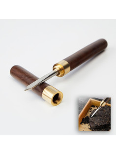 Нож для китайского чая Пуэр, 15.5×1.5 см, металл, дерево, коричневый