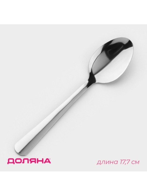 Ложка столовая из нержавеющей стали Доляна «Оптима», длина 17.7 см, толщина 1.2 мм, серебристая