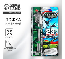 Ложка чайная именная «Сергей», 3×14 см