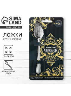 Ложка чайная именная «Александр», 14×3 см