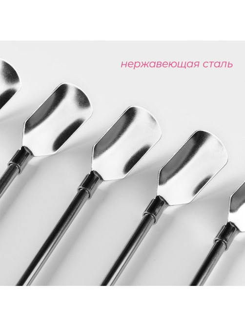 Набор ложек-трубочек барных Доляна, длина 22 см, 6 шт., нержавеющая сталь, серебристый