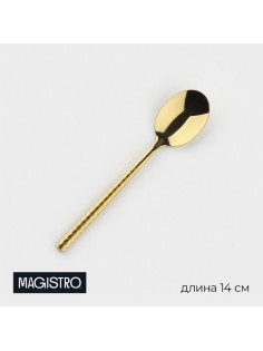 Ложка чайная Magistro Kolos, длина 14 см, нержавеющая сталь, золотистая