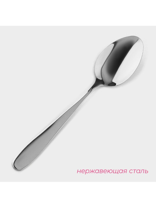 Набор ложек столовых Доляна «Симпли», длина 20.5 см, 6 шт., нержавеющая сталь, серебристый