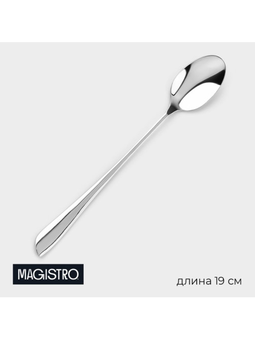 Ложка десертная из нержавеющей стали Magistro «Эми», длина 19.5 см, цвет серебряный
