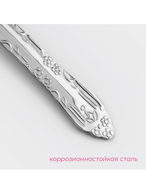 Вилка столовая Доляна «Соня», длина 18 см, толщина 1.2 мм, серебристая