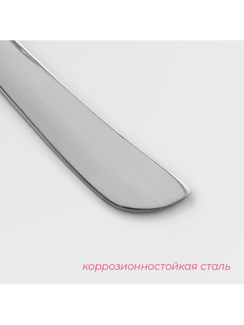 Вилка столовая Доляна «Верона», длина 19.6 см, толщина 2 мм, нержавеющая сталь, серебристая
