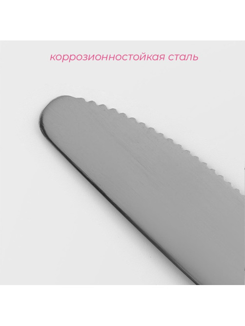 Нож столовый из нержавеющей стали Доляна «Нордик», длина 20.2 см, толщина 2 мм, цвет серебряный