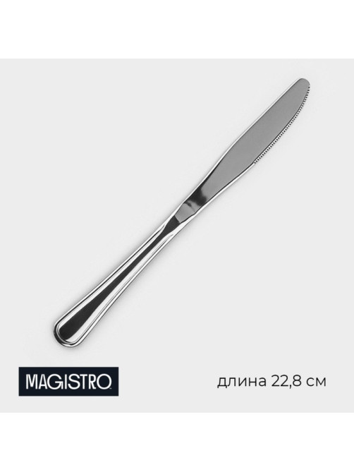 Нож столовый из нержавеющей стали Magistro Versal, длина 22.8 см, толщина 3.5 мм, серебристый
