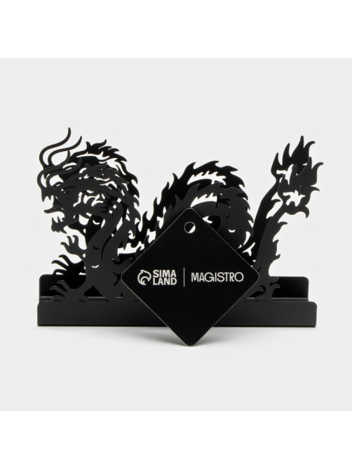 Салфетница Magistro «Дракон», 14×4×9 см, чёрная