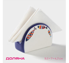 Салфетница Доляна «Емеля», 9.5×7×4.3 см, белая