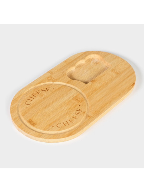 Набор для подачи сыра Доляна Cheese, 3 ножа, доска 32.5×18 см, бамбук