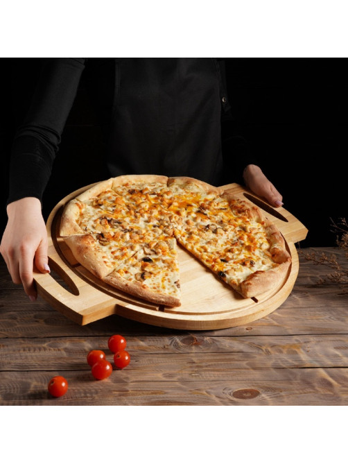 Доска для пиццы с ручками Adelica «Итальяно», 55×45×2 см, пропитано маслом, дерево берёза