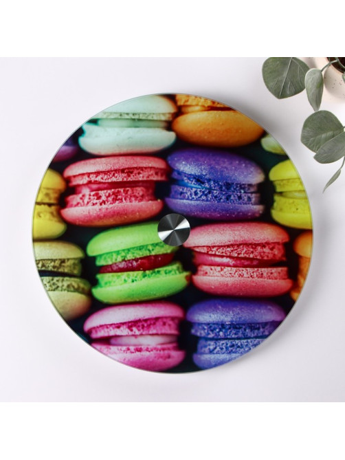 Подставка для торта вращающаяся Доляна «Макаруны», d=32 см, стеклоㅤ
