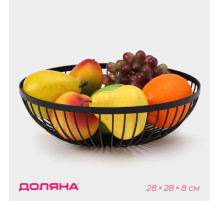 Фруктовница Доляна «Лофт», 28×28×8 см, чёрная