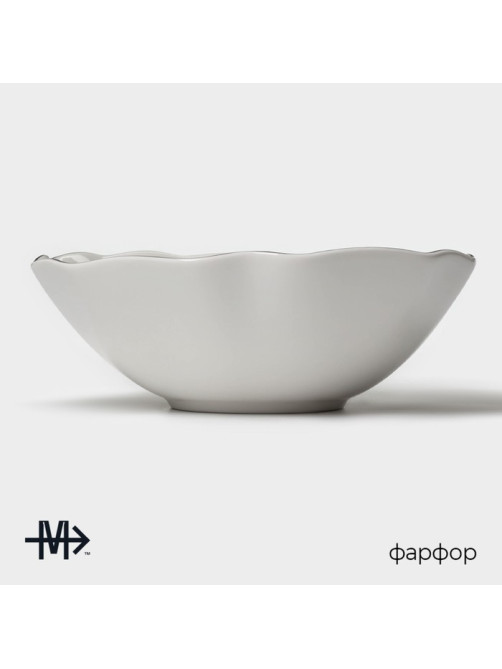 Салатник Magistro La Perle, 650 мл, d=17.5 см, фарфор, белый