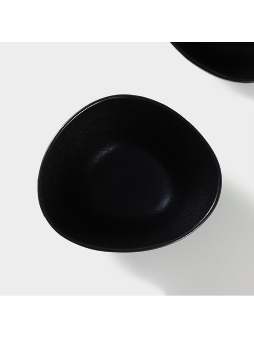 Салатники Magistro Carbon, набор 2 шт., 300 мл, 12×10.5 см, фарфор, чёрный