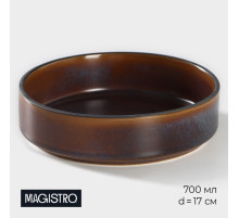 Салатник Magistro Garland, 700 мл, d=17 см, фарфор, синий, коричневый