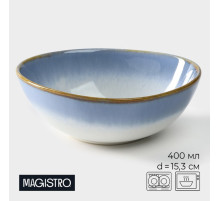 Салатник Magistro «Пэвэти», 400 мл, d=15.3 см, фарфор, белый, голубой