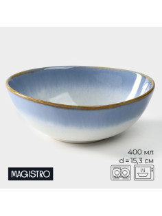 Салатник Magistro «Пэвэти», 400 мл, d=15.3 см, фарфор, белый, голубой