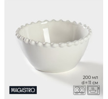 Миска Magistro «Лакомка», 200 мл, d=11 см, фарфор, белая