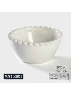 Миска Magistro «Лакомка», 200 мл, d=11 см, фарфор, белая