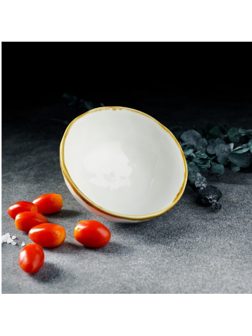 Салатник Доляна Organic Gold, 320 мл, d=12.5 см, фарфор, белый
