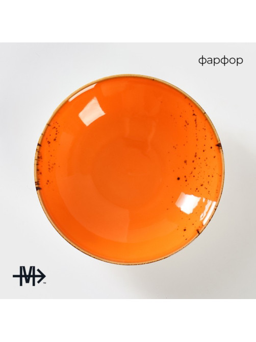Салатник Magistro «Церера», 400 мл, d=16.2 см, фарфор, оранжевый