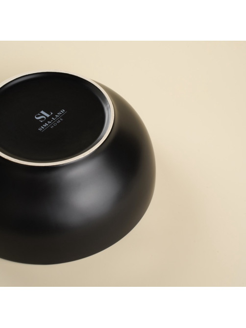 Салатники SL Home «Дарк», 1.2 л, d=18.5 см, набор 2 шт., фарфор, чёрные