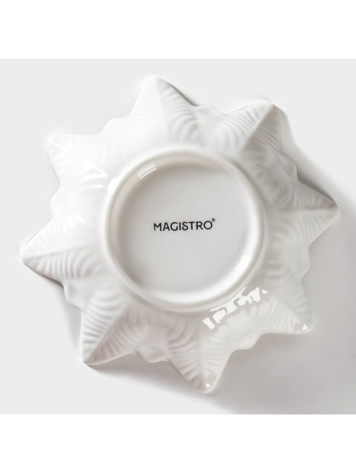 Салатник Magistro «Цветочек Бланш», 200 мл, d=13.5 см, фарфор, белый