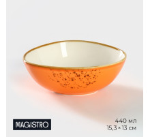 Салатник Magistro «Церера», 440 мл, 15.3×13 см, фарфор, оранжевый