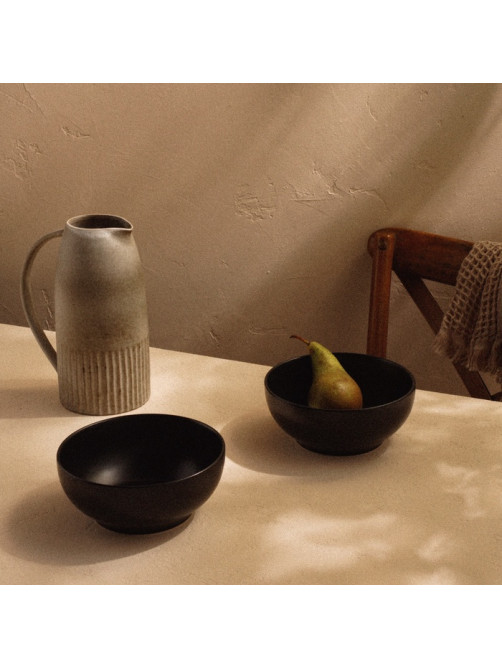 Салатники SL Home «Дарк», 1.2 л, d=18.5 см, набор 2 шт., фарфор, чёрные