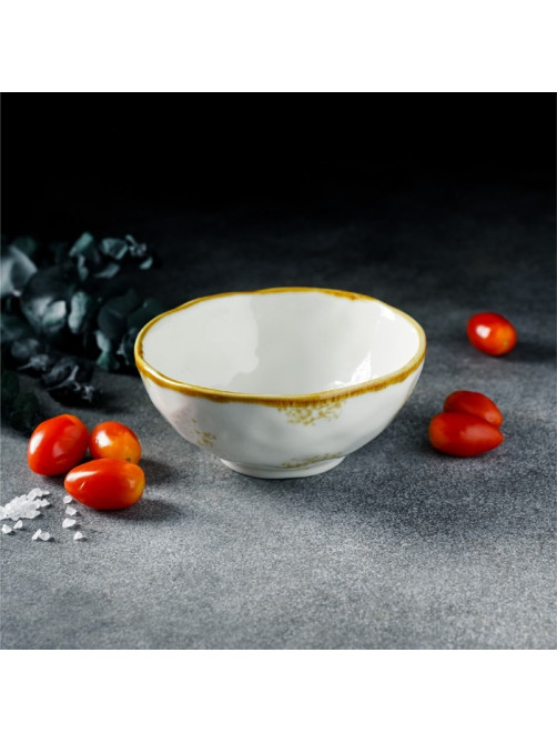 Салатник Доляна Organic Gold, 320 мл, d=12.5 см, фарфор, белый