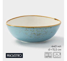 Салатник Magistro «Церера», 440 мл, 15.5×13.4 см, фарфор, голубой