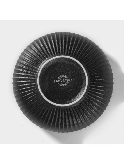 Миска Magistro Line, 850 мл, d=15 см, фарфор, чёрная