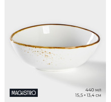 Салатник Magistro «Церера», 440 мл, 15.5×13.4 см, фарфор, белый