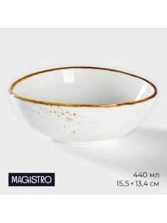 Салатник Magistro «Церера», 440 мл, 15.5×13.4 см, фарфор, белый