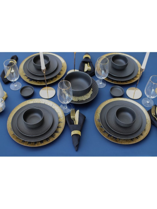 Миска Magistro Line, 850 мл, d=15 см, фарфор, чёрная
