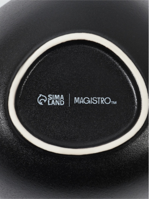 Салатники Magistro Carbon, набор 2 шт.,15.5×13.5 см, фарфор, чёрный