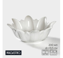 Салатник Magistro «Цветочек Бланш», 200 мл, d=13.5 см, фарфор, белый