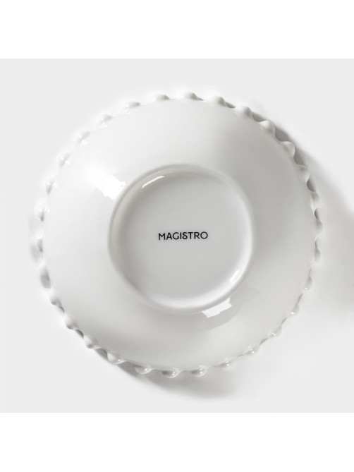 Салатник Magistro «Лакомка», 450 мл, d=15 см, фарфор, белый